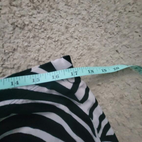 Chicos Travelers Sz 3 Slinky Acetate Pullon Pants Wide Leg Black White - Picture 5 of 11